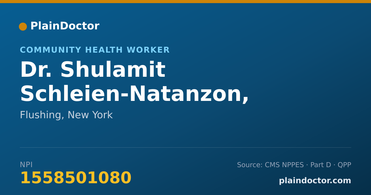 Shareable card for Shulamit Schleien-Natanzon, LCSW - Community Health Worker, Flushing, NY