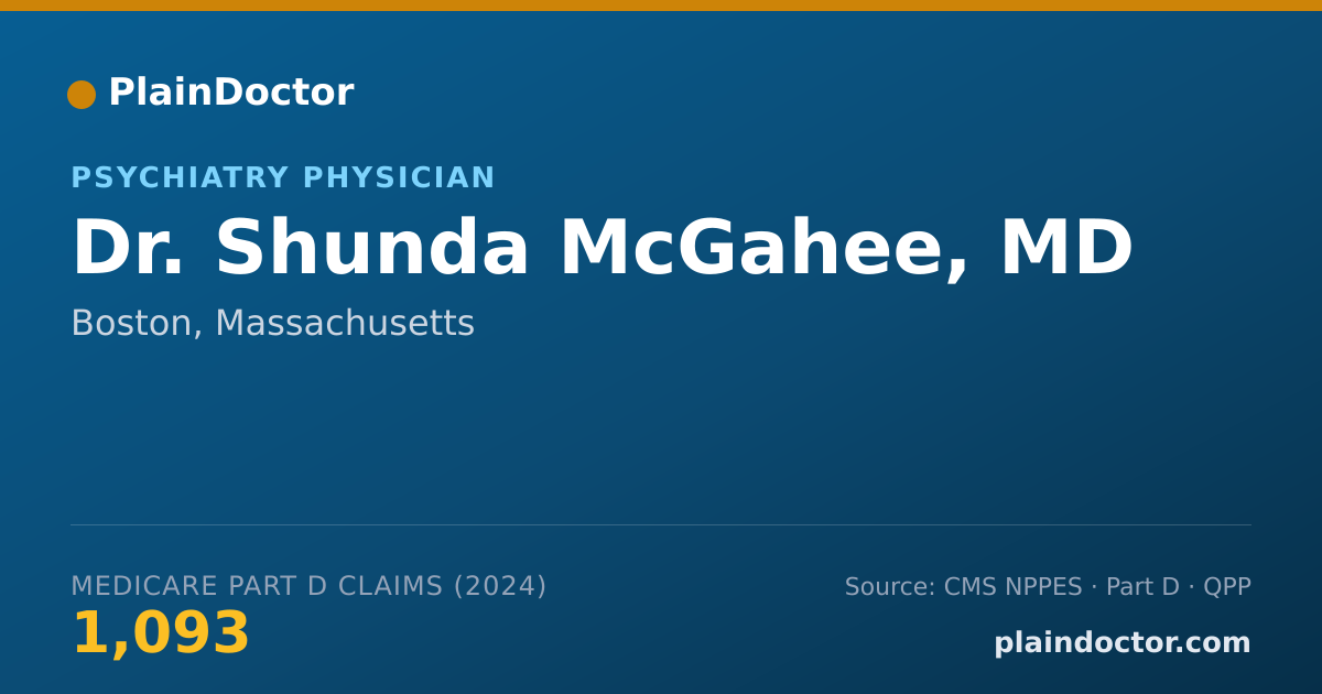 Shareable card for Shunda McGahee, MD - Psychiatry Physician, Boston, MA