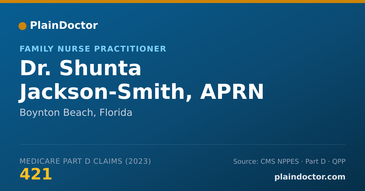 Shareable card for Shunta Jackson-Smith, APRN - Family Nurse Practitioner, Boynton Beach, FL