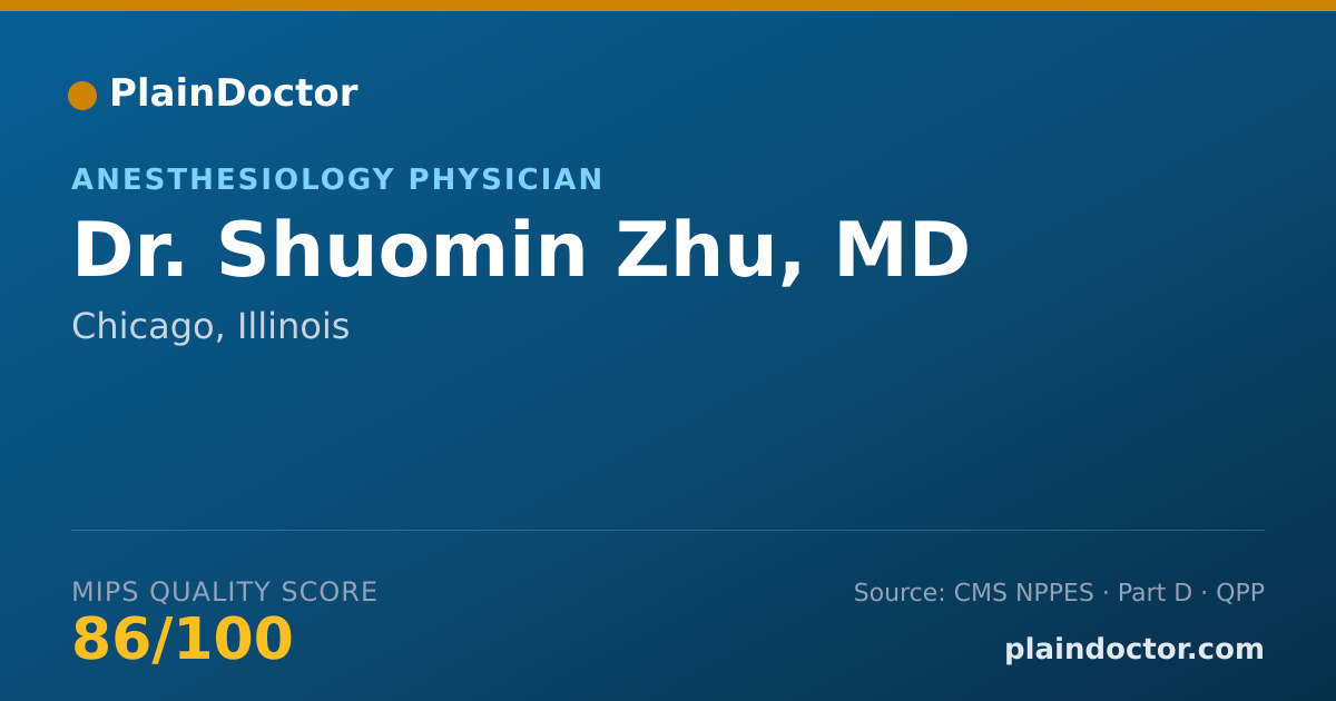 Shareable card for Shuomin Zhu, MD - Anesthesiology Physician, Chicago, IL