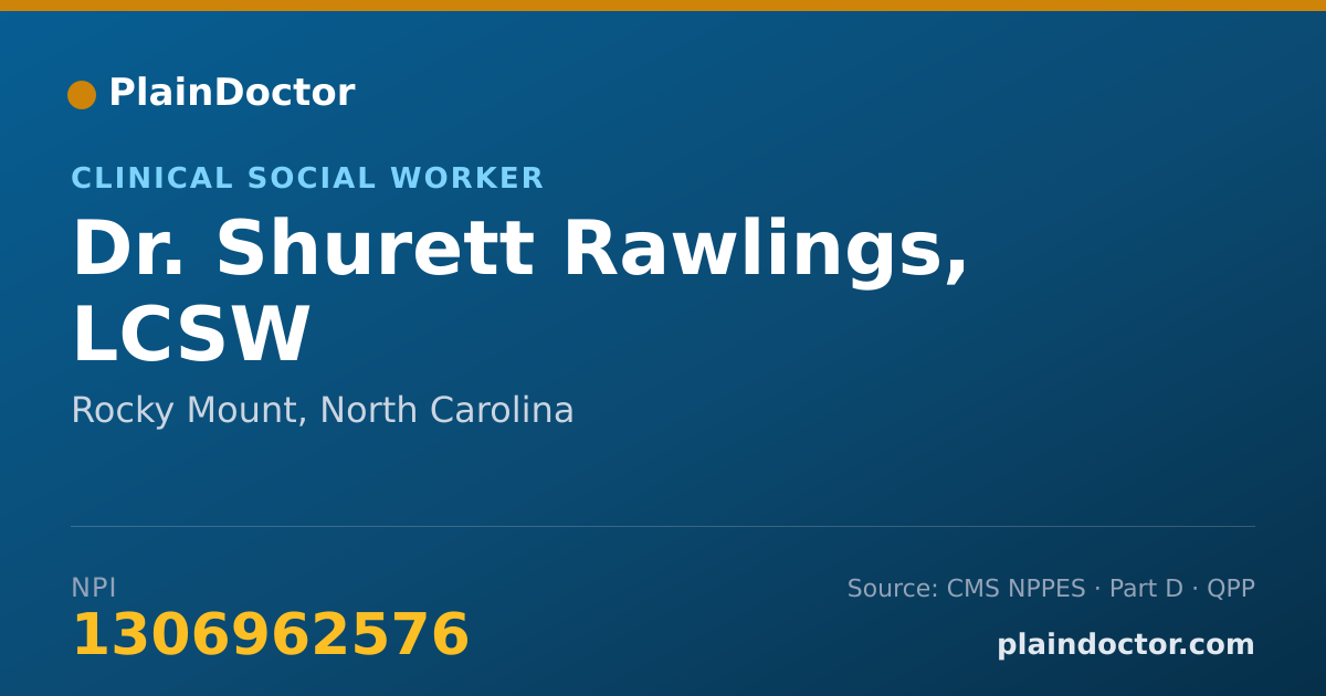 Shareable card for Shurett Rawlings, LCSW - Clinical Social Worker, Rocky Mount, NC