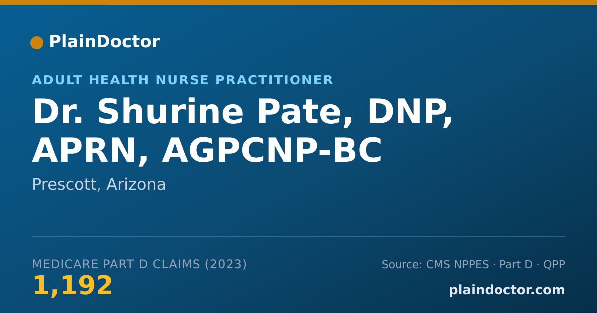 Shareable card for Shurine Pate, DNP, APRN, AGPCNP-BC - Adult Health Nurse Practitioner, Prescott, AZ