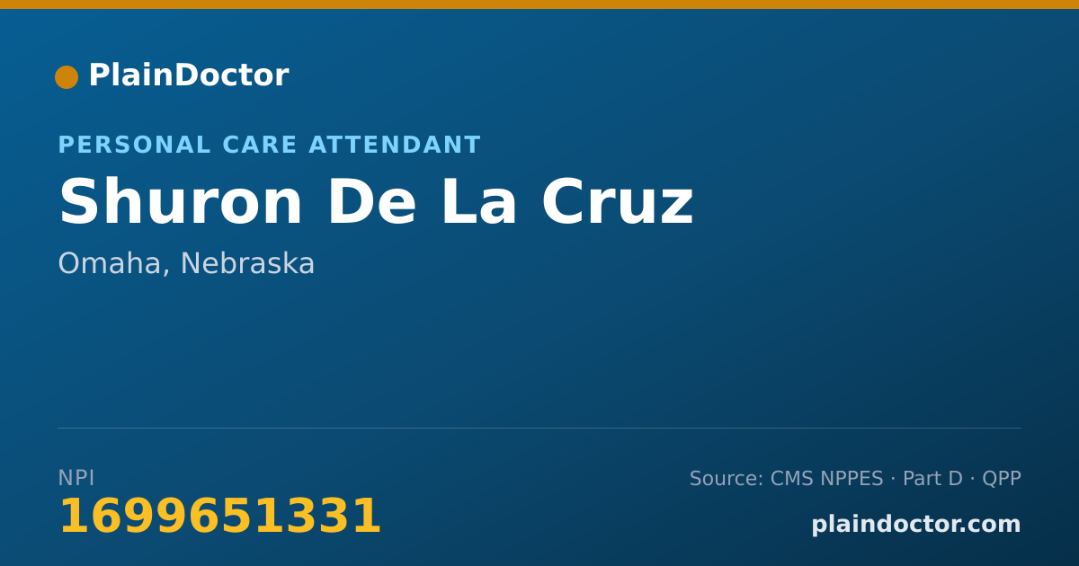 Shareable card for Shuron De La Cruz - Personal Care Attendant, Omaha, NE