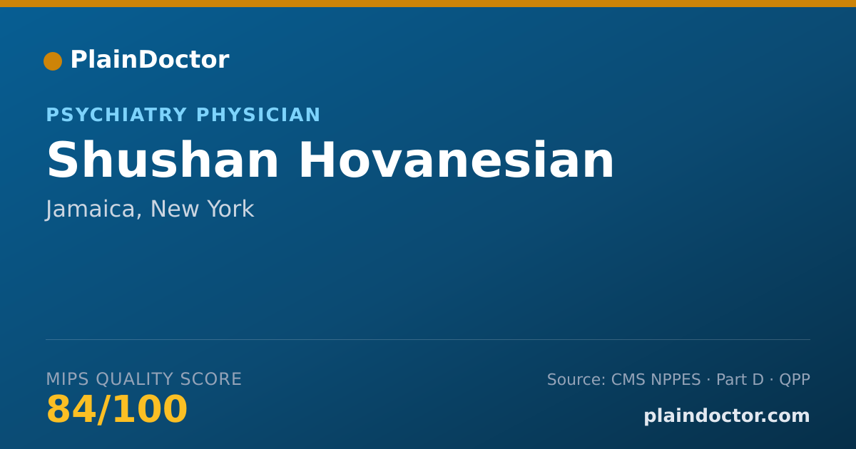 Shareable card for Shushan Hovanesian - Psychiatry Physician, Jamaica, NY