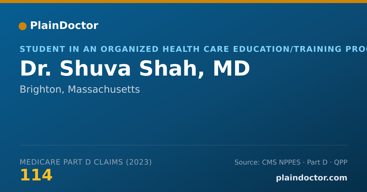 Shareable card for Shuva Shah, MD - Student in an Organized Health Care Education/Training Program, Brighton, MA
