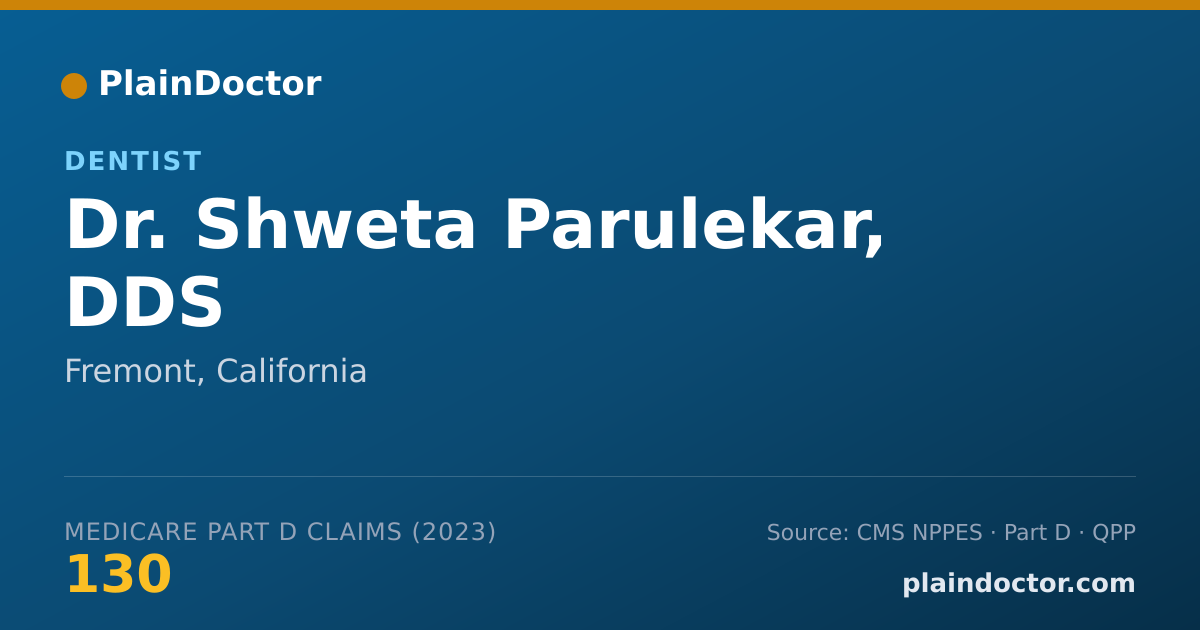 Shareable card for Shweta Parulekar, DDS - Dentist, Fremont, CA