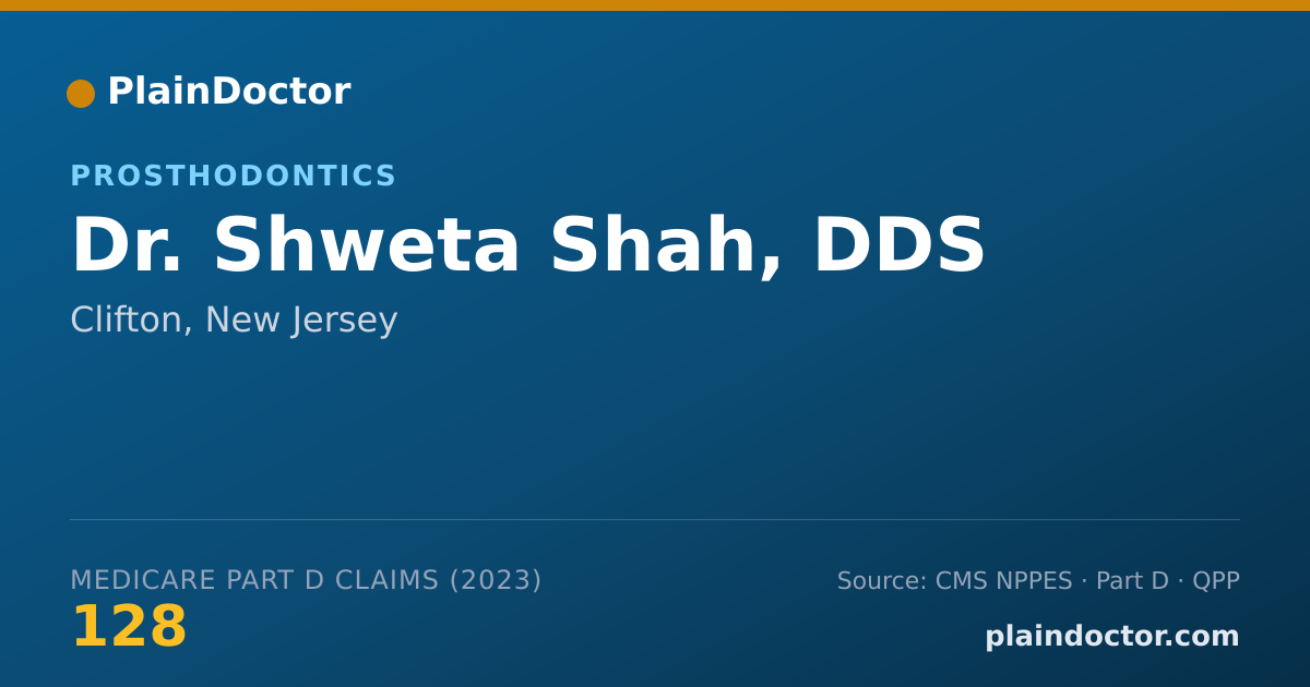 Shareable card for Shweta Shah, DDS - Prosthodontics, Clifton, NJ