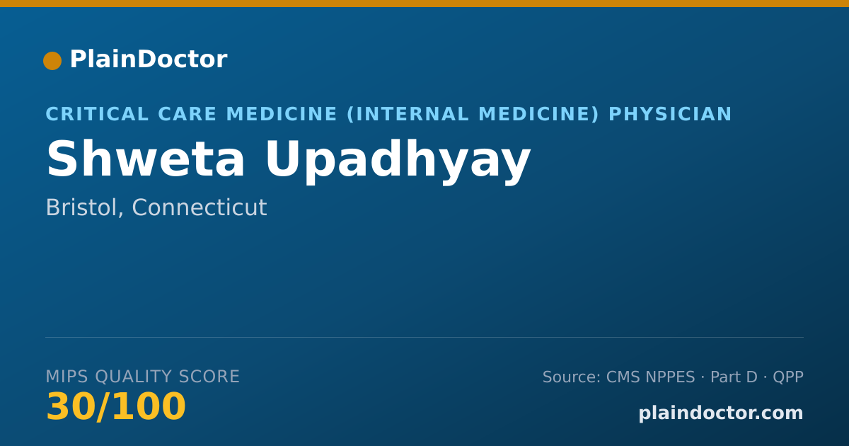 Shareable card for Shweta Upadhyay - Critical Care Medicine (Internal Medicine) Physician, Bristol, CT