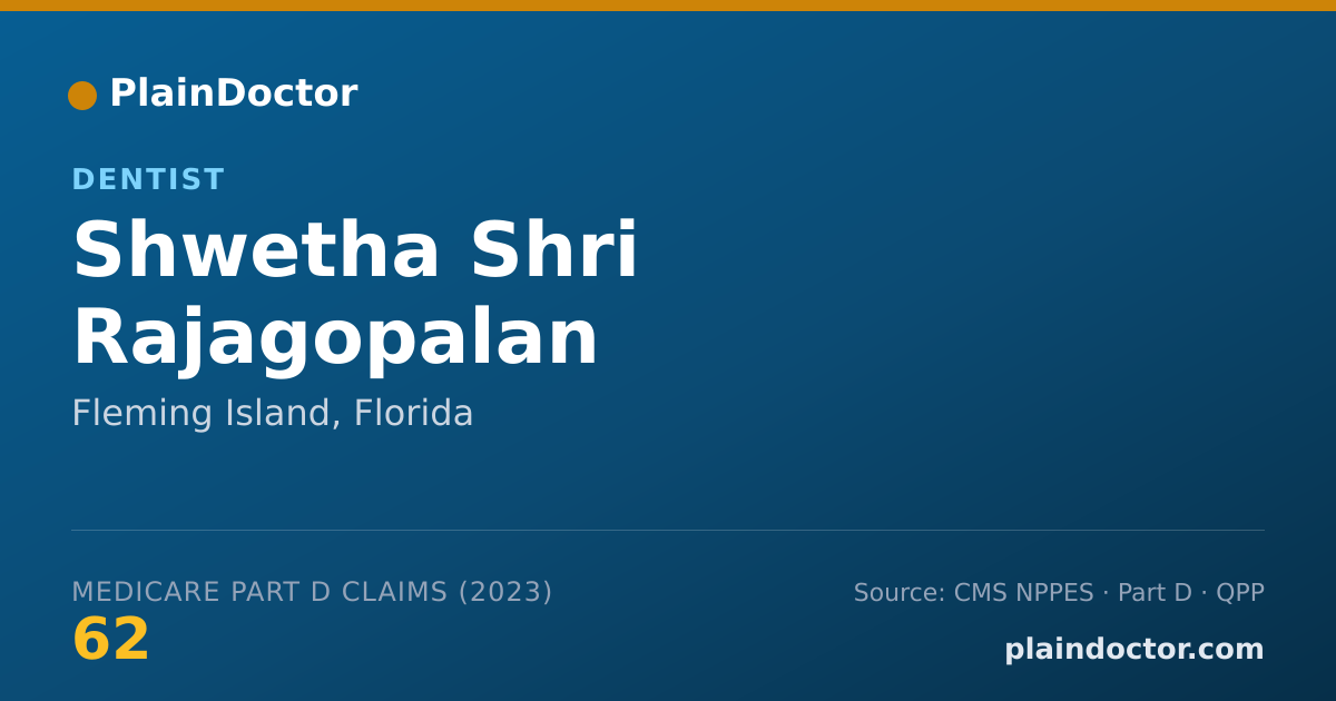 Shareable card for Shwetha Shri Rajagopalan - Dentist, Fleming Island, FL