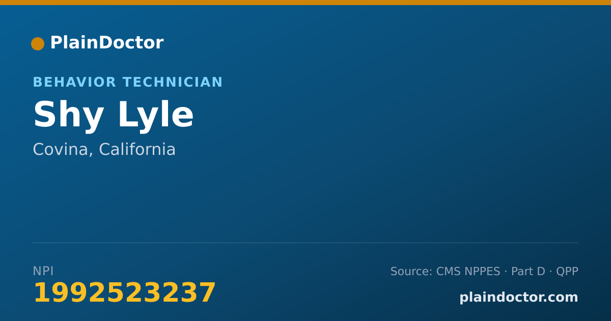 Shareable card for Shy Lyle - Behavior Technician, Covina, CA