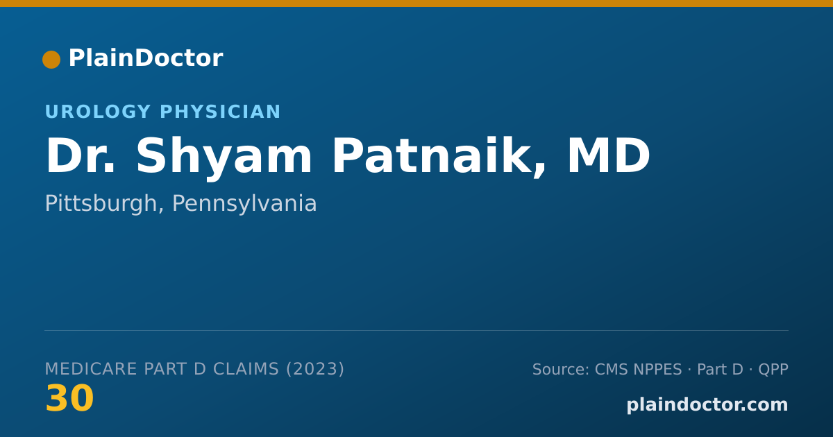 Shareable card for Shyam Patnaik, MD - Urology Physician, Pittsburgh, PA