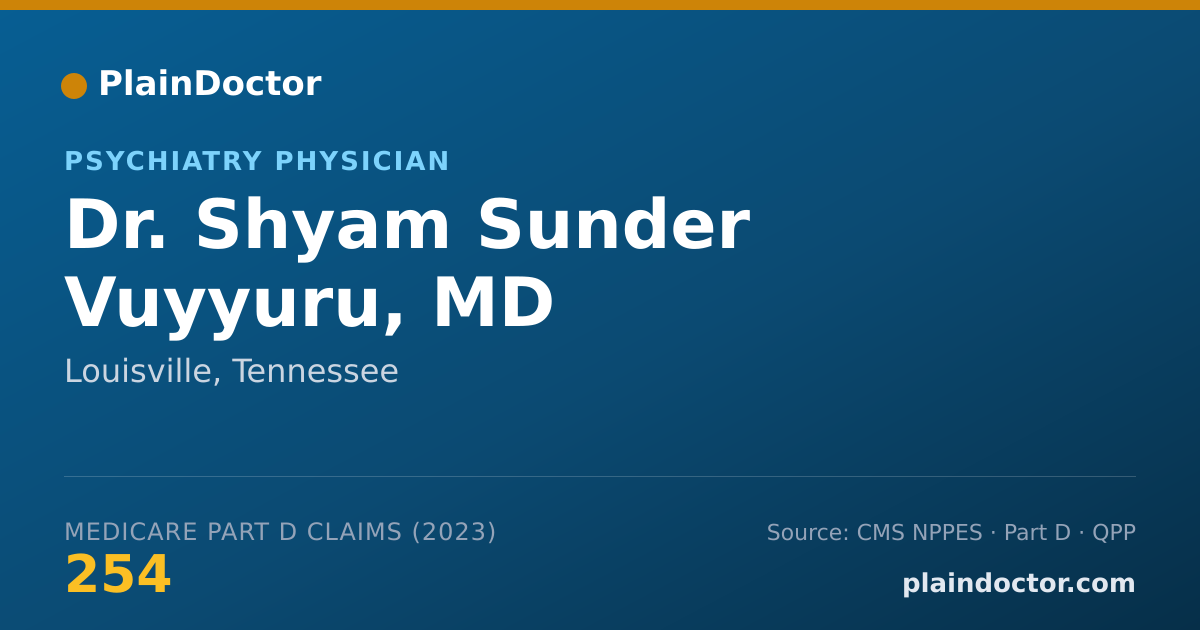 Shareable card for Shyam Sunder Vuyyuru, MD - Psychiatry Physician, Louisville, TN