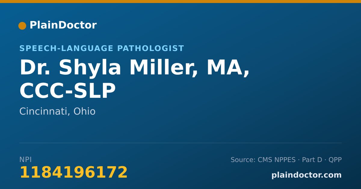 Shareable card for Shyla Miller, MA, CCC-SLP - Speech-Language Pathologist, Cincinnati, OH