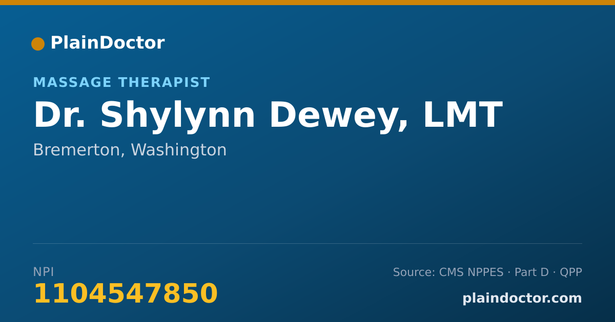 Shareable card for Shylynn Dewey, LMT - Massage Therapist, Bremerton, WA