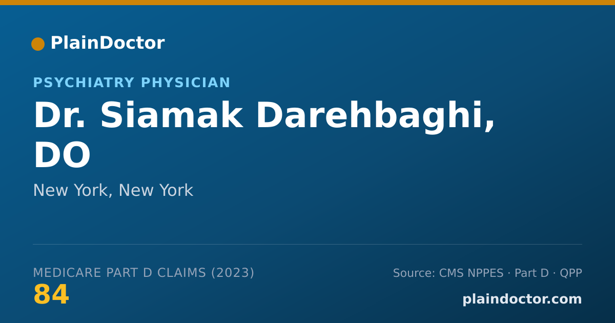 Shareable card for Siamak Darehbaghi, DO - Psychiatry Physician, New York, NY