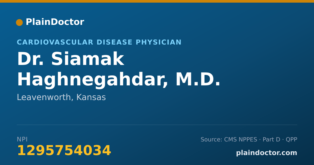 Shareable card for Siamak Haghnegahdar, M.D. - Cardiovascular Disease Physician, Leavenworth, KS