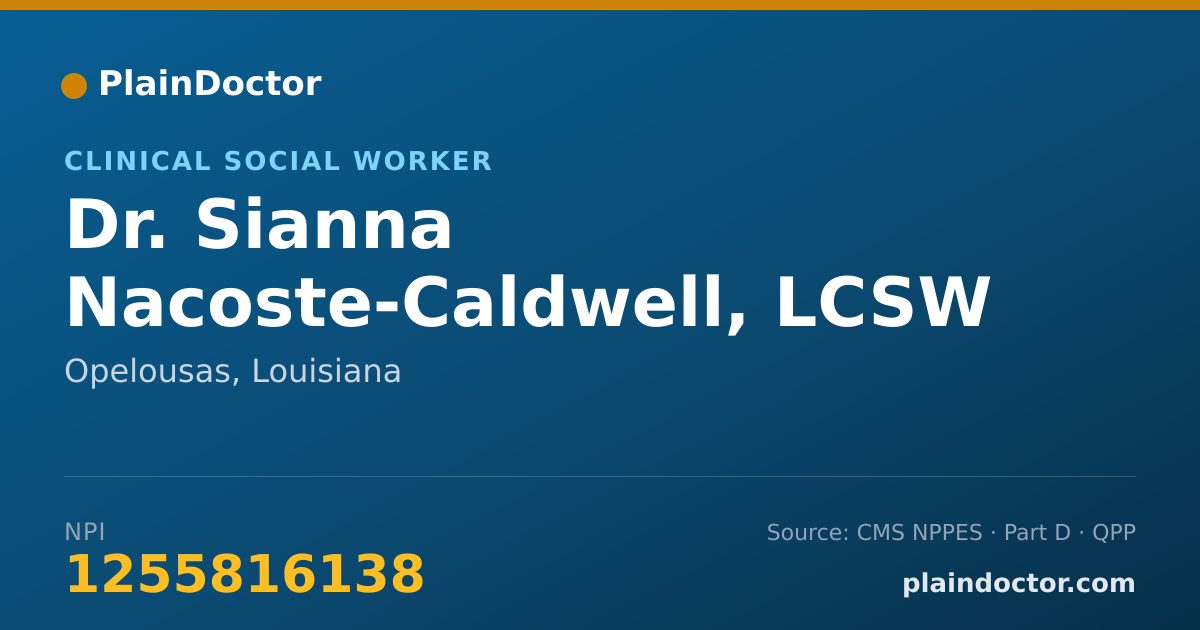 Shareable card for Sianna Nacoste-Caldwell, LCSW - Clinical Social Worker, Opelousas, LA