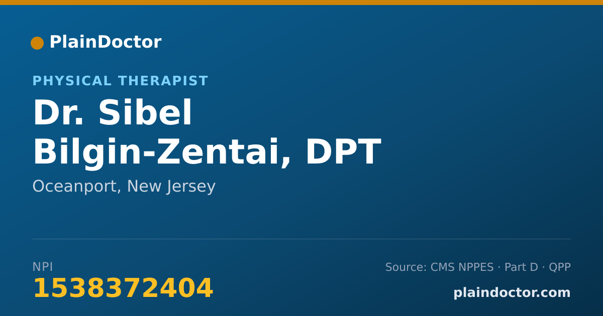Shareable card for Sibel Bilgin-Zentai, DPT - Physical Therapist, Oceanport, NJ