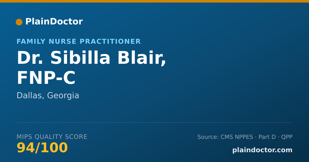 Shareable card for Sibilla Blair, FNP-C - Family Nurse Practitioner, Dallas, GA