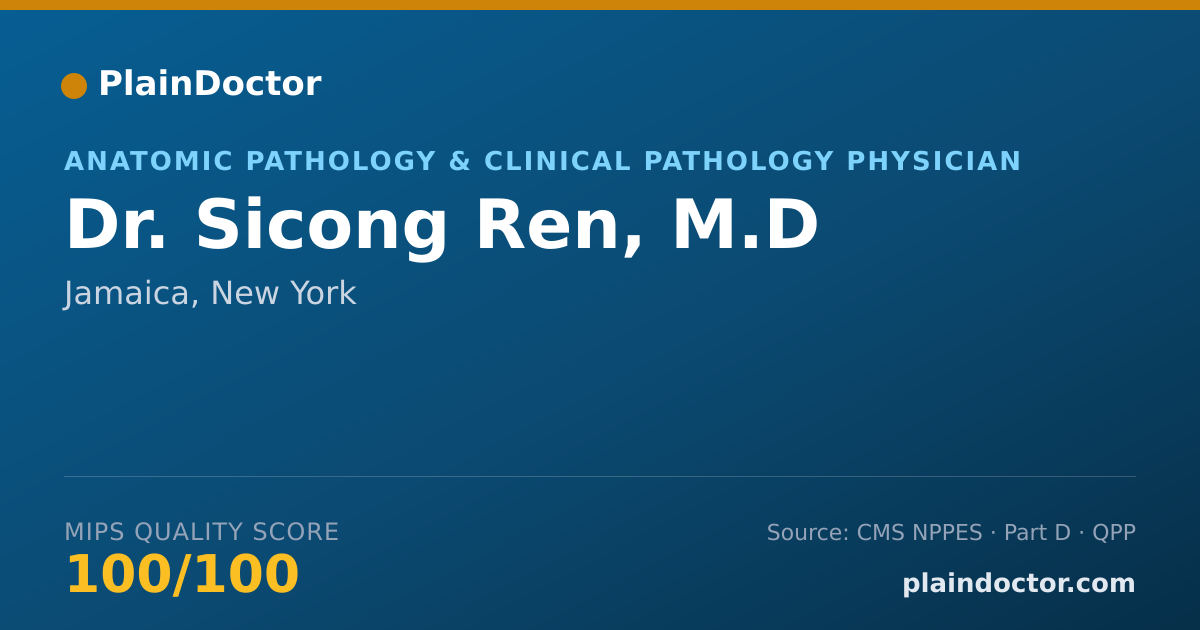 Shareable card for Sicong Ren, M.D - Anatomic Pathology & Clinical Pathology Physician, Jamaica, NY