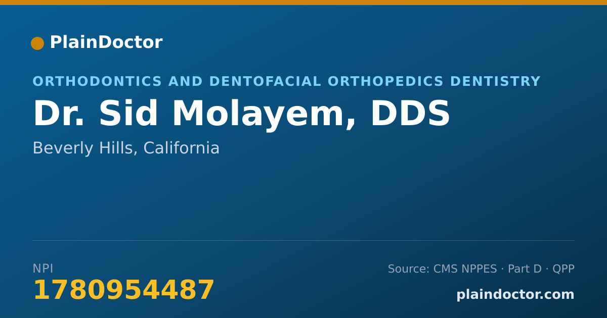 Shareable card for Sid Molayem, DDS - Orthodontics and Dentofacial Orthopedics Dentistry, Beverly Hills, CA