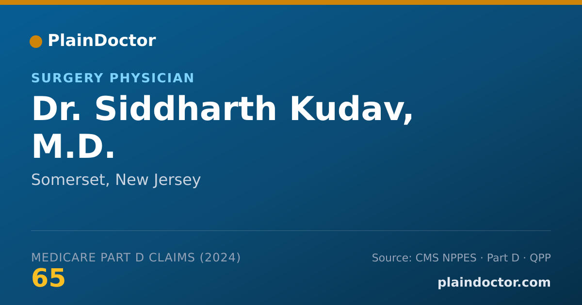 Shareable card for Siddharth Kudav, M.D. - Surgery Physician, Somerset, NJ