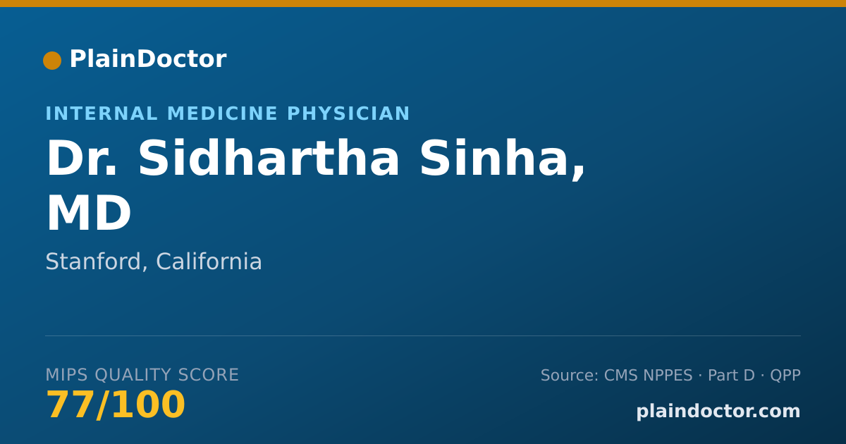 Shareable card for Sidhartha Sinha, MD - Internal Medicine Physician, Stanford, CA