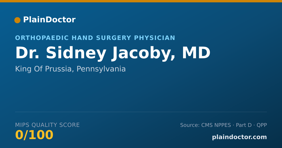 Shareable card for Sidney Jacoby, MD - Orthopaedic Surgery Physician, King Of Prussia, PA