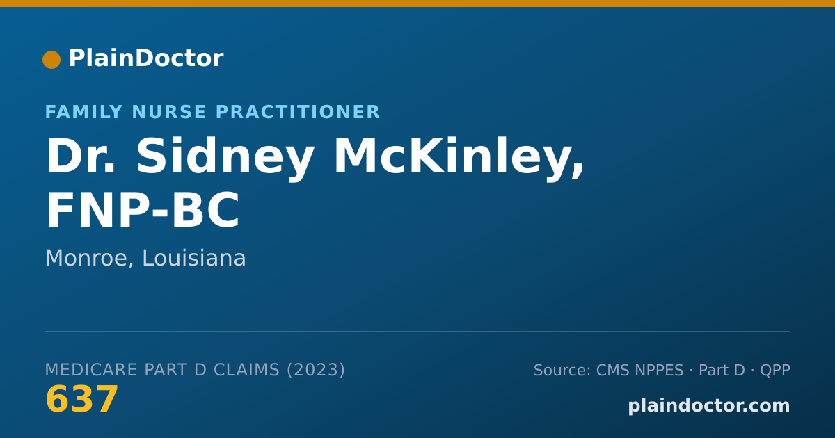 Shareable card for Sidney McKinley, FNP-BC - Family Nurse Practitioner, Monroe, LA