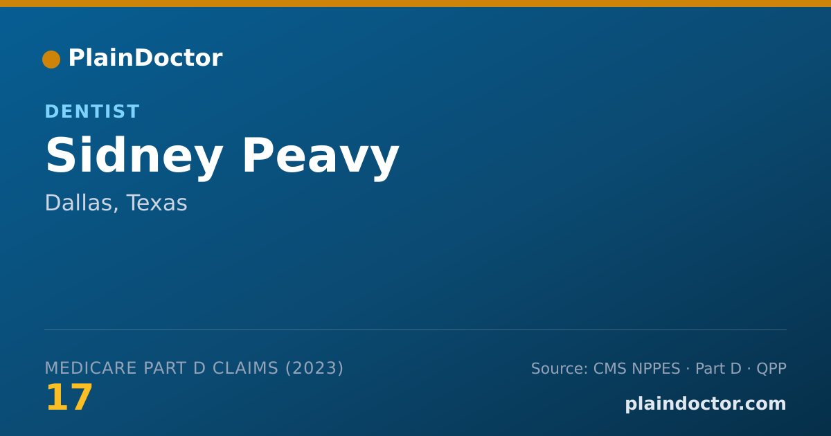 Shareable card for Sidney Peavy - Dentist, Dallas, TX