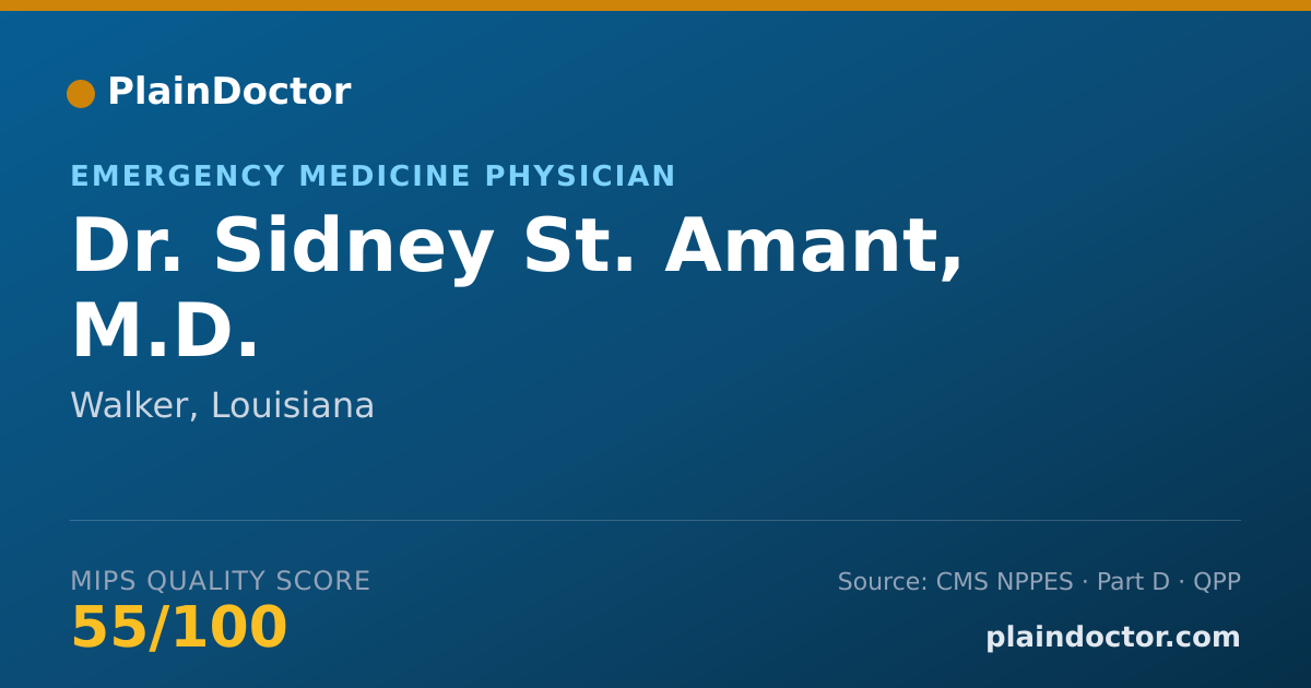 Shareable card for Sidney St. Amant, M.D. - Emergency Medicine Physician, Walker, LA