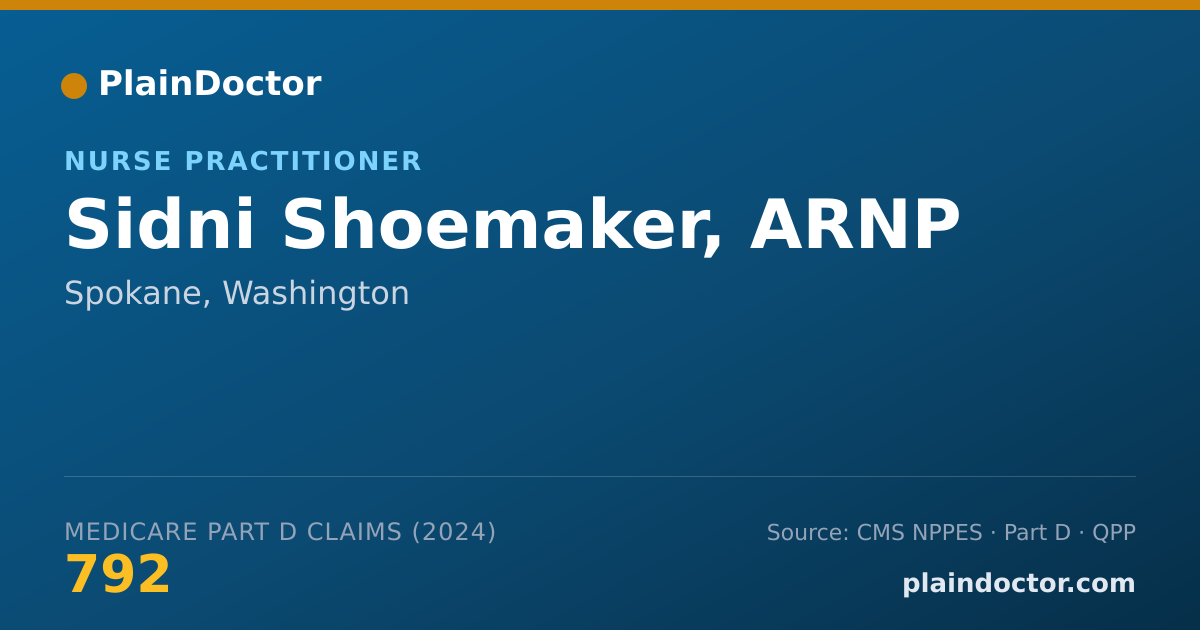 Shareable card for Sidni Shoemaker, ARNP - Nurse Practitioner, Spokane, WA