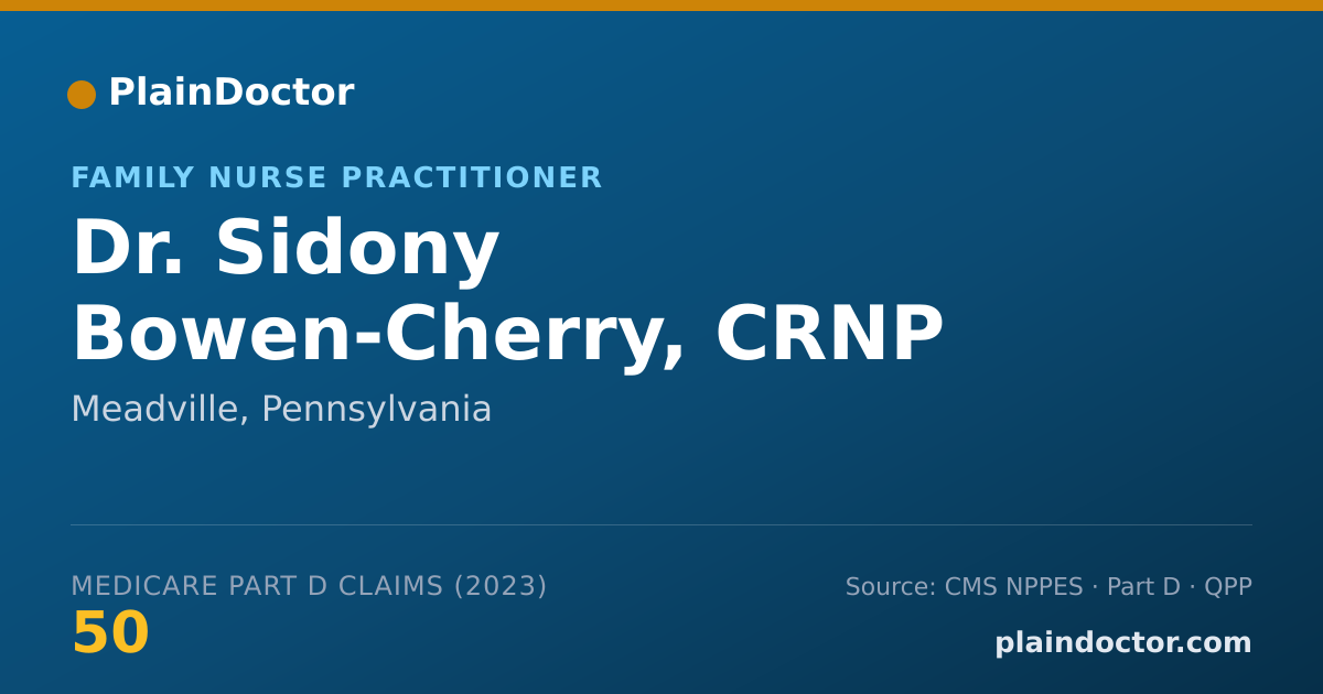 Shareable card for Sidony Bowen-Cherry, CRNP - Family Nurse Practitioner, Meadville, PA
