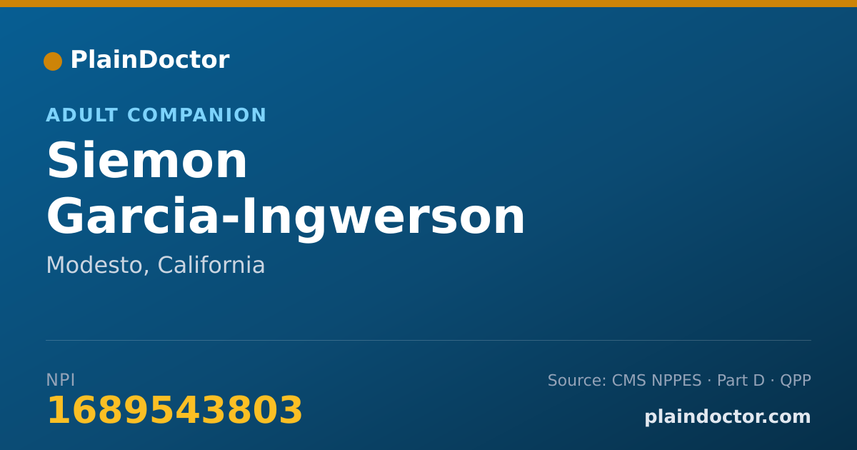 Shareable card for Siemon Garcia-Ingwerson - Adult Companion, Modesto, CA