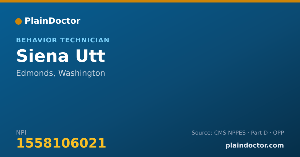 Shareable card for Siena Utt - Behavior Technician, Edmonds, WA