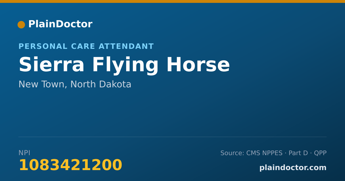 Shareable card for Sierra Flying Horse - Personal Care Attendant, New Town, ND