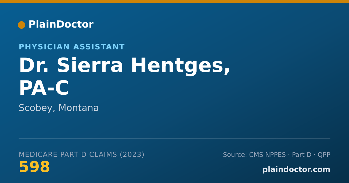Shareable card for Sierra Hentges, PA-C - Physician Assistant, Scobey, MT