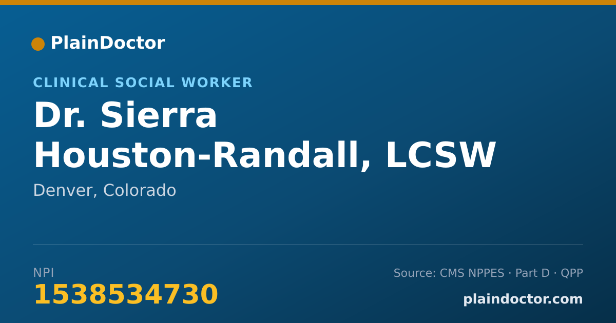 Shareable card for Sierra Houston-Randall, LCSW - Clinical Social Worker, Denver, CO