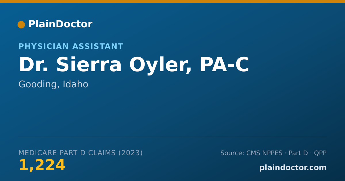 Shareable card for Sierra Oyler, PA-C - Physician Assistant, Gooding, ID