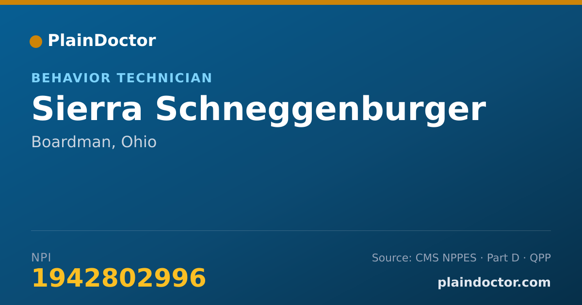 Shareable card for Sierra Schneggenburger - Behavior Technician, Boardman, OH