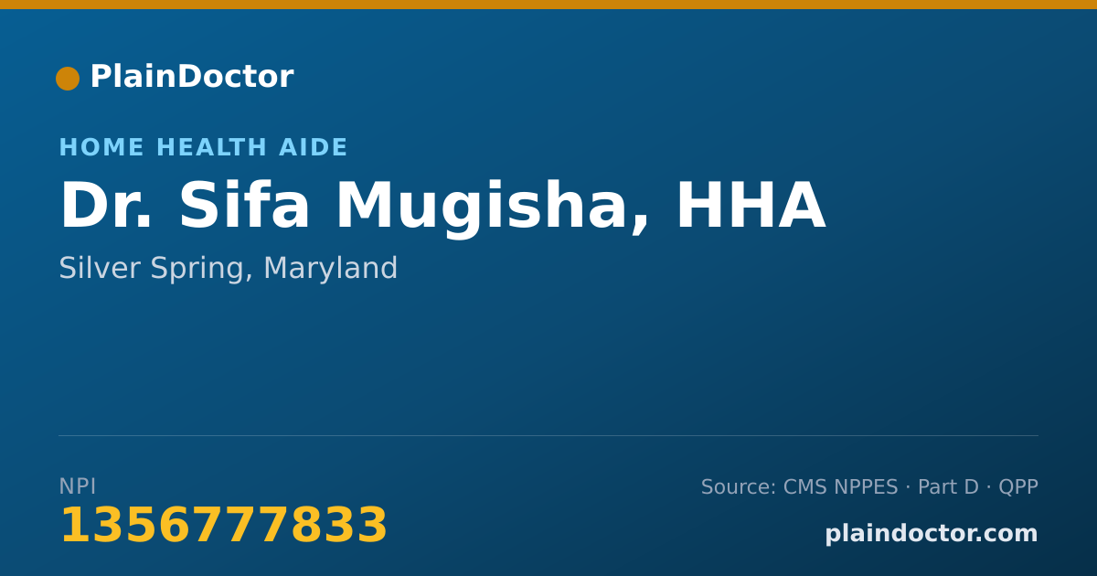 Shareable card for Sifa Mugisha, HHA - Home Health Aide, Silver Spring, MD