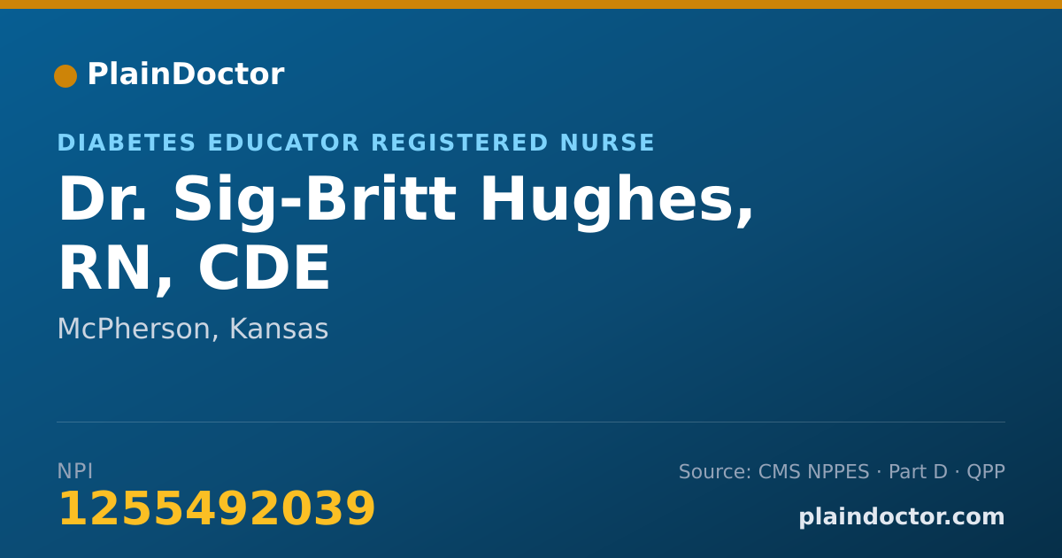 Shareable card for Sig-Britt Hughes, RN, CDE - Diabetes Educator Registered Nurse, McPherson, KS