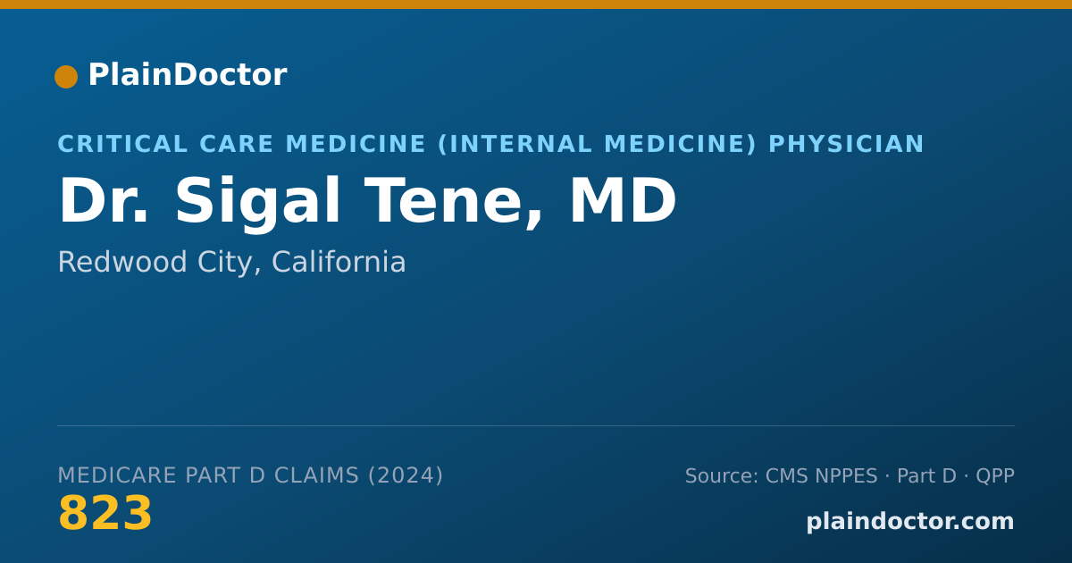 Shareable card for Sigal Tene, MD - Internal Medicine Physician, Redwood City, CA