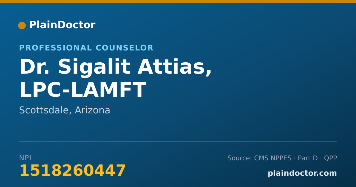 Shareable card for Sigalit Attias, LPC-LAMFT - Professional Counselor, Scottsdale, AZ