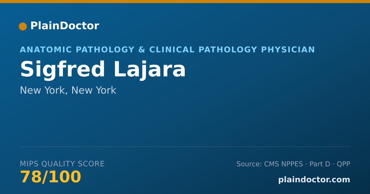 Shareable card for Sigfred Lajara - Anatomic Pathology & Clinical Pathology Physician, New York, NY