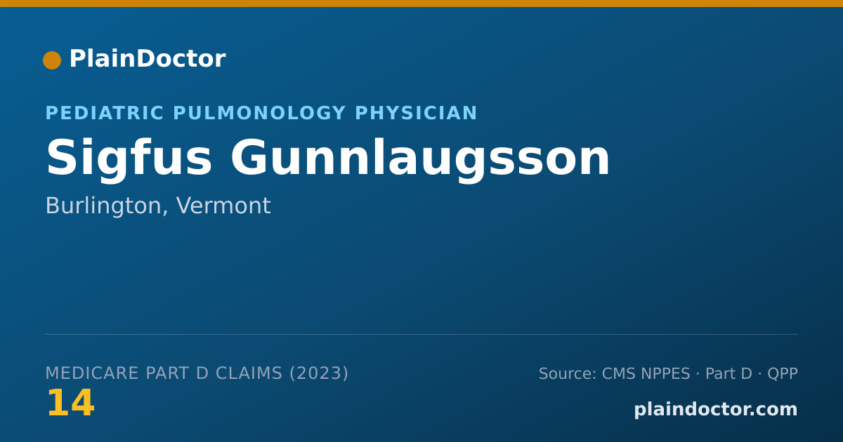 Shareable card for Sigfus Gunnlaugsson - Pediatric Pulmonology Physician, Burlington, VT