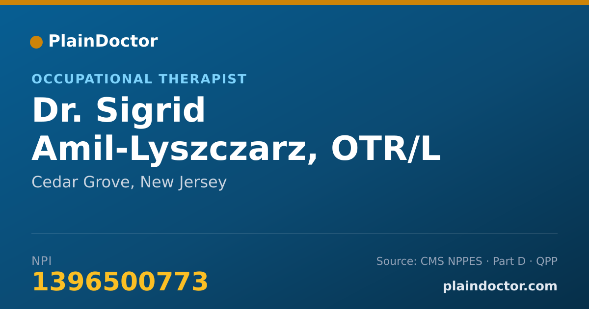 Shareable card for Sigrid Amil-Lyszczarz, OTR/L - Occupational Therapist, Cedar Grove, NJ