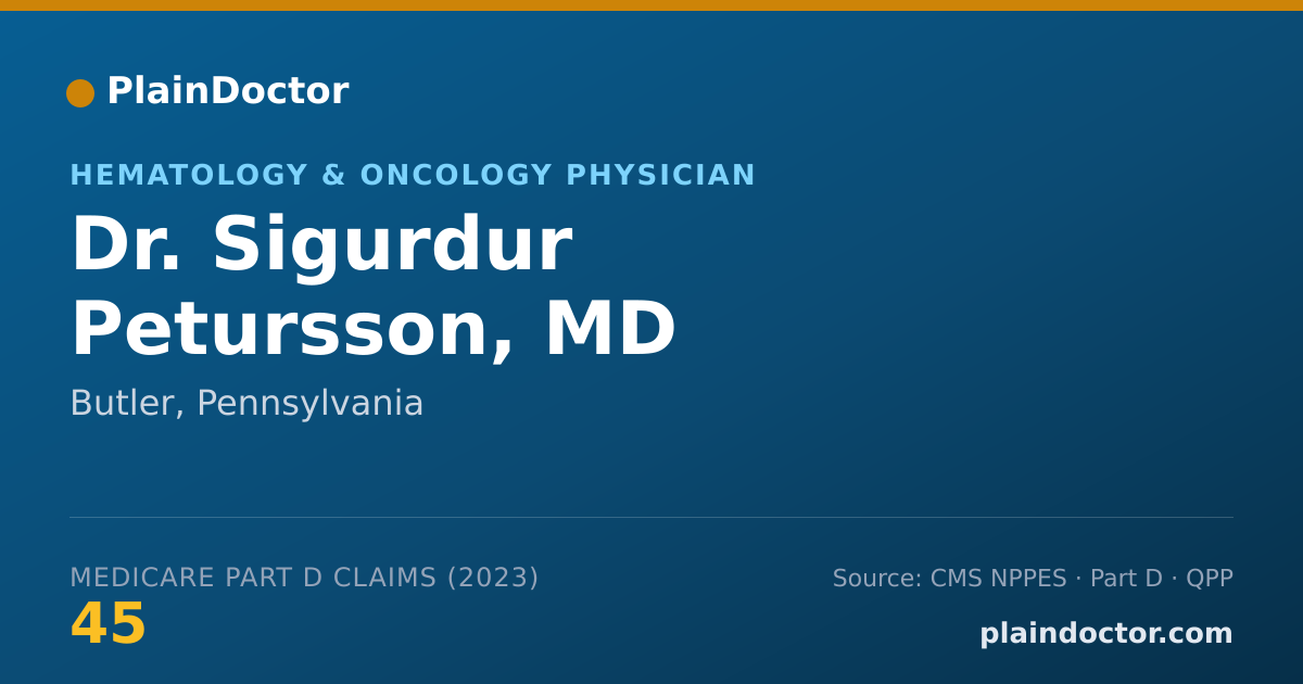 Shareable card for Sigurdur Petursson, MD - Hematology & Oncology Physician, Butler, PA
