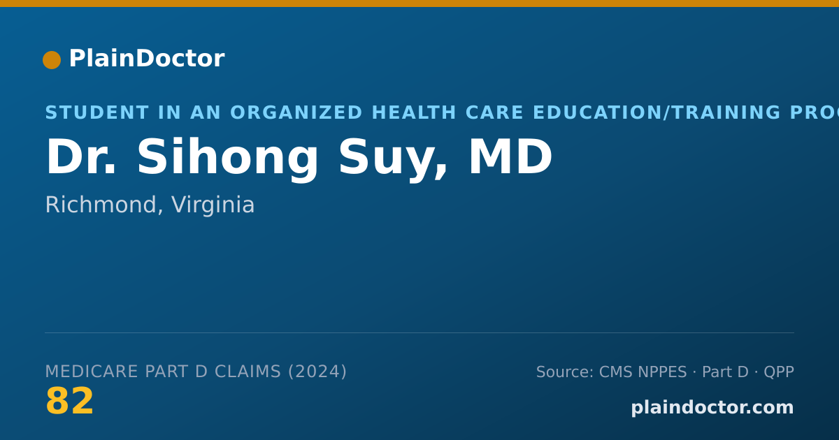 Shareable card for Sihong Suy, MD - Student in an Organized Health Care Education/Training Program, Richmond, VA