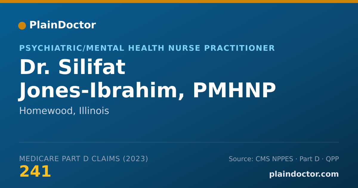 Shareable card for Silifat Jones-Ibrahim, PMHNP - Psychiatric/Mental Health Nurse Practitioner, Homewood, IL